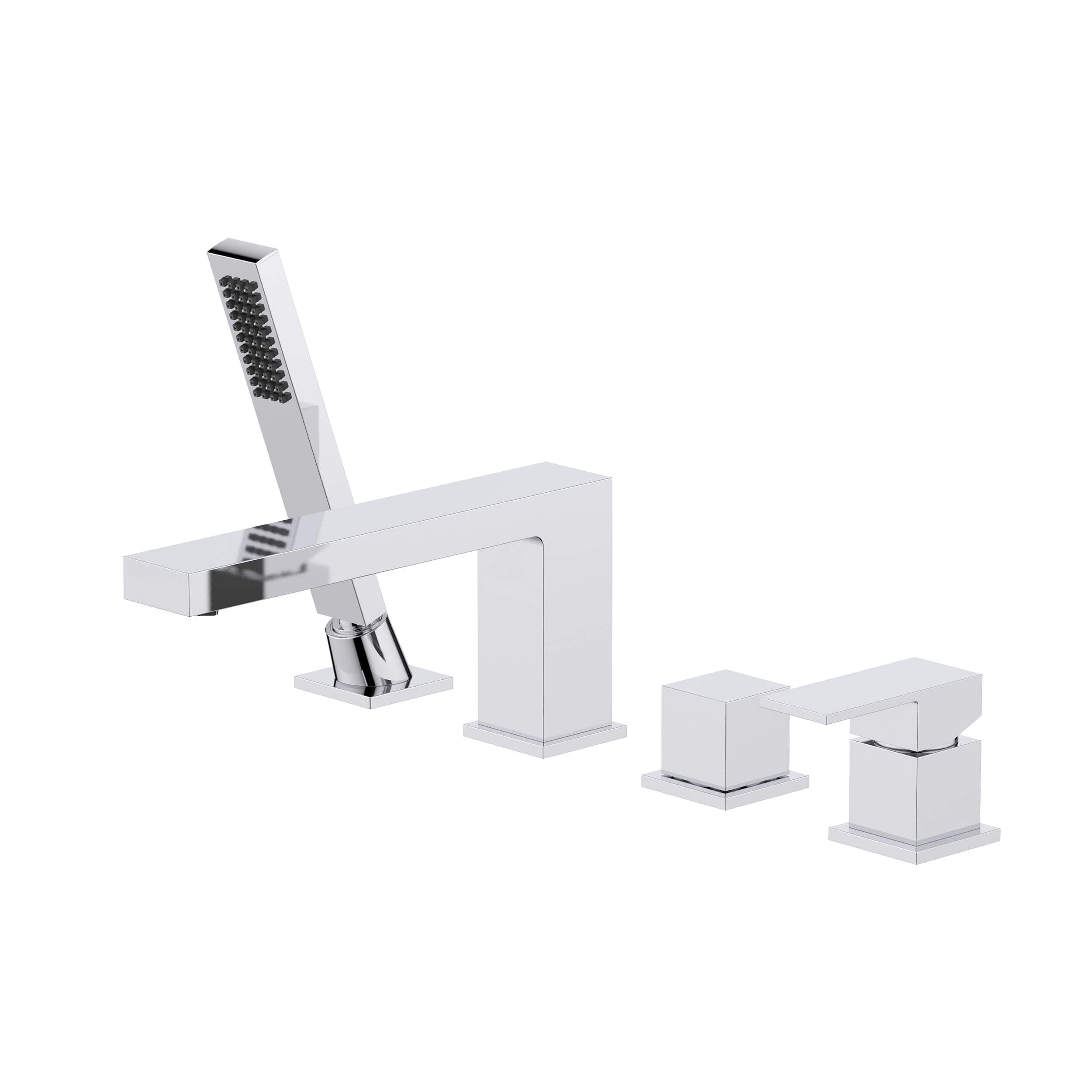 Quadra Deck Mounted Roman Bathtub Faucet with Hand Shower - CTF-3102