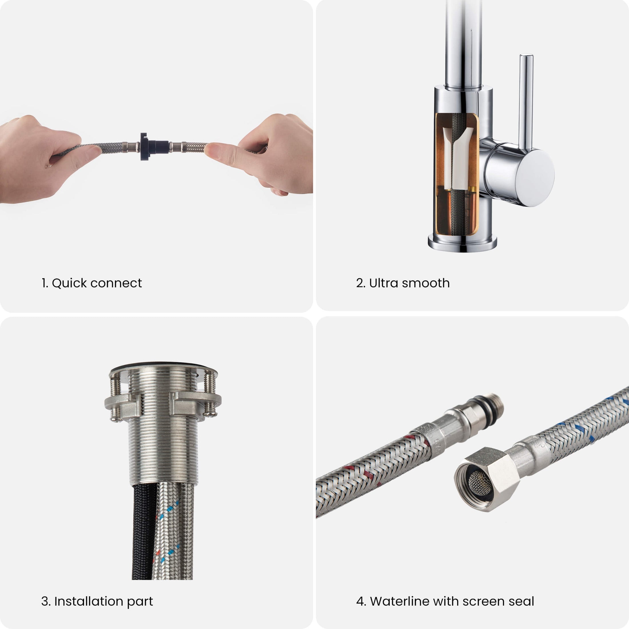 Value Collection - Single Handle Pull Down Kitchen Faucet - F102