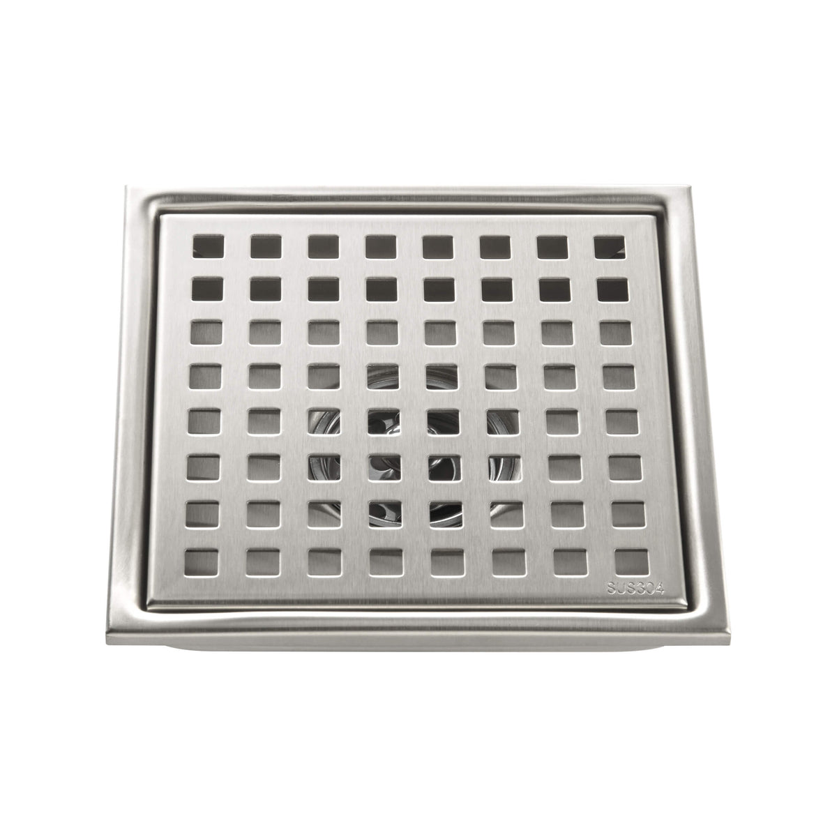 6 inch Square Shower Drain with Square Grid Grate - CFD-0602