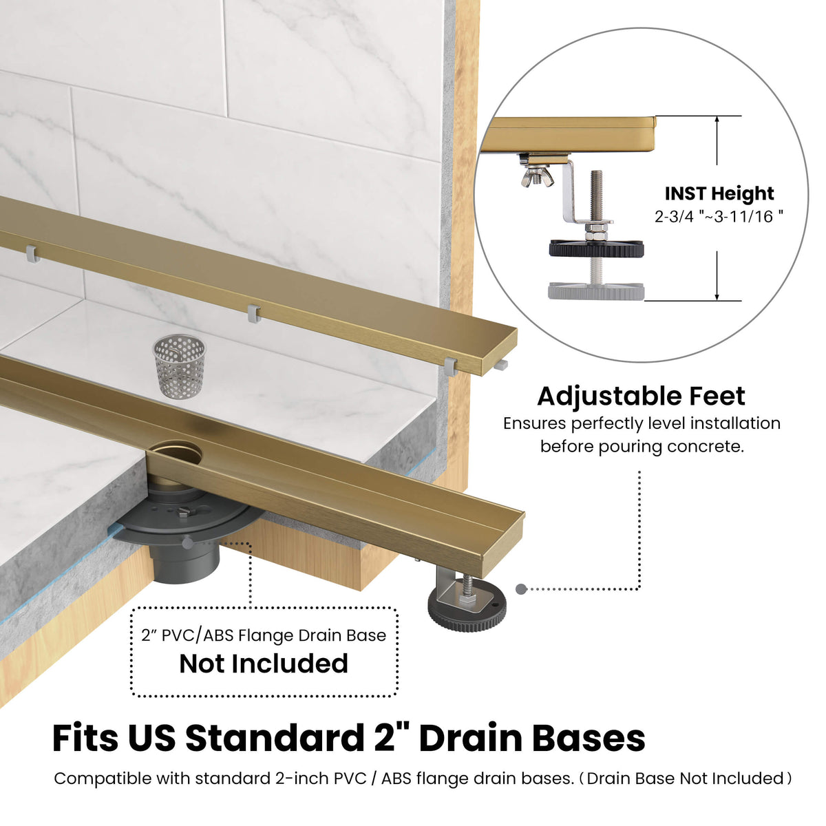 24 inch Tile-in Linear Shower Drain - CFD-2401