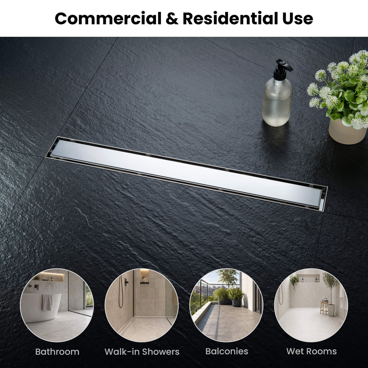 24 inch Tile-in Linear Shower Drain - CFD-2401