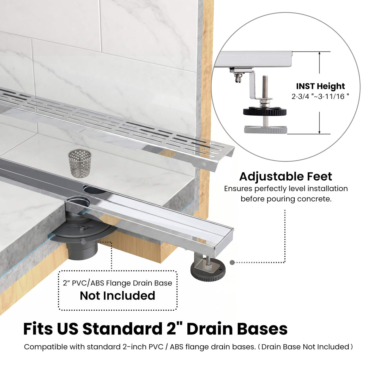 24 inch Linear Shower Drain - CFD-2402