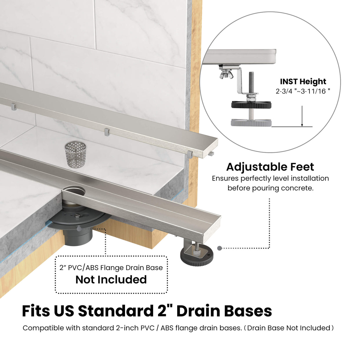 32 inch Tile-in Linear Shower Drain - CFD-3201