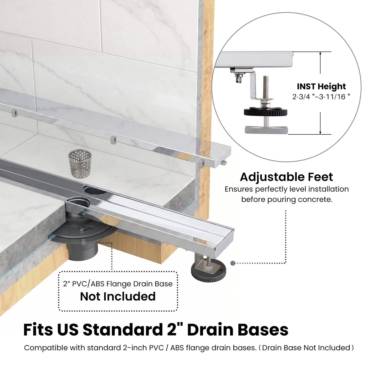 32 inch Tile-in Linear Shower Drain - CFD-3201