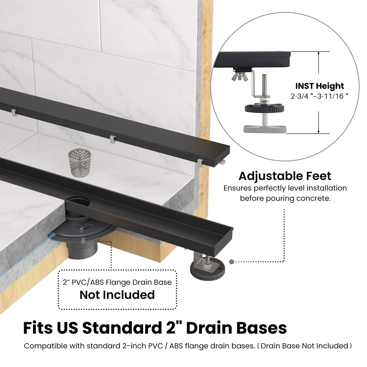 36 inch Tile-in Linear Shower Drain - CFD-3601