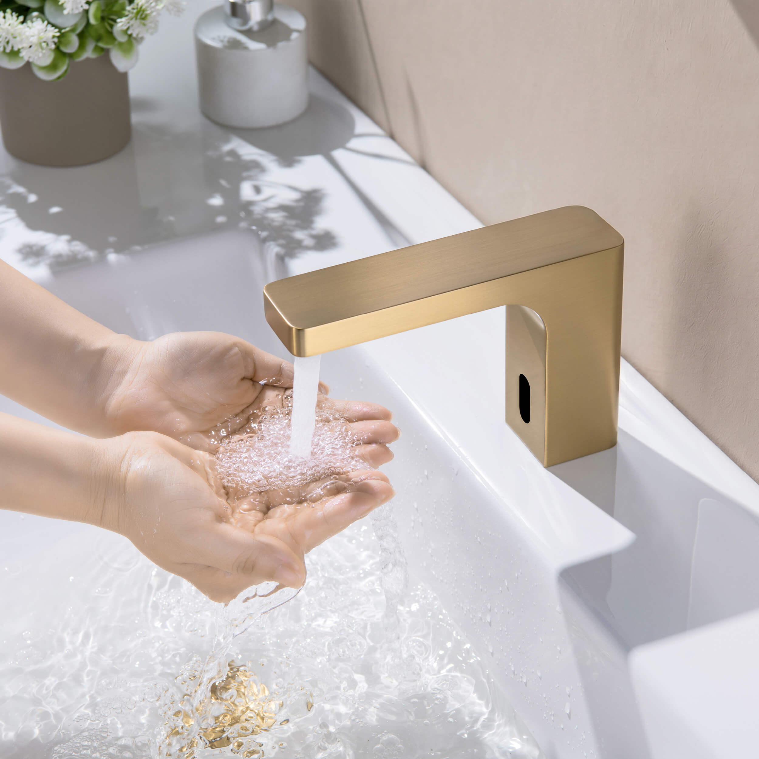 Fusion Touchless Bathroom Faucet with Pop-Up Drain — Plug-In or Battery Powered - CBF-1030