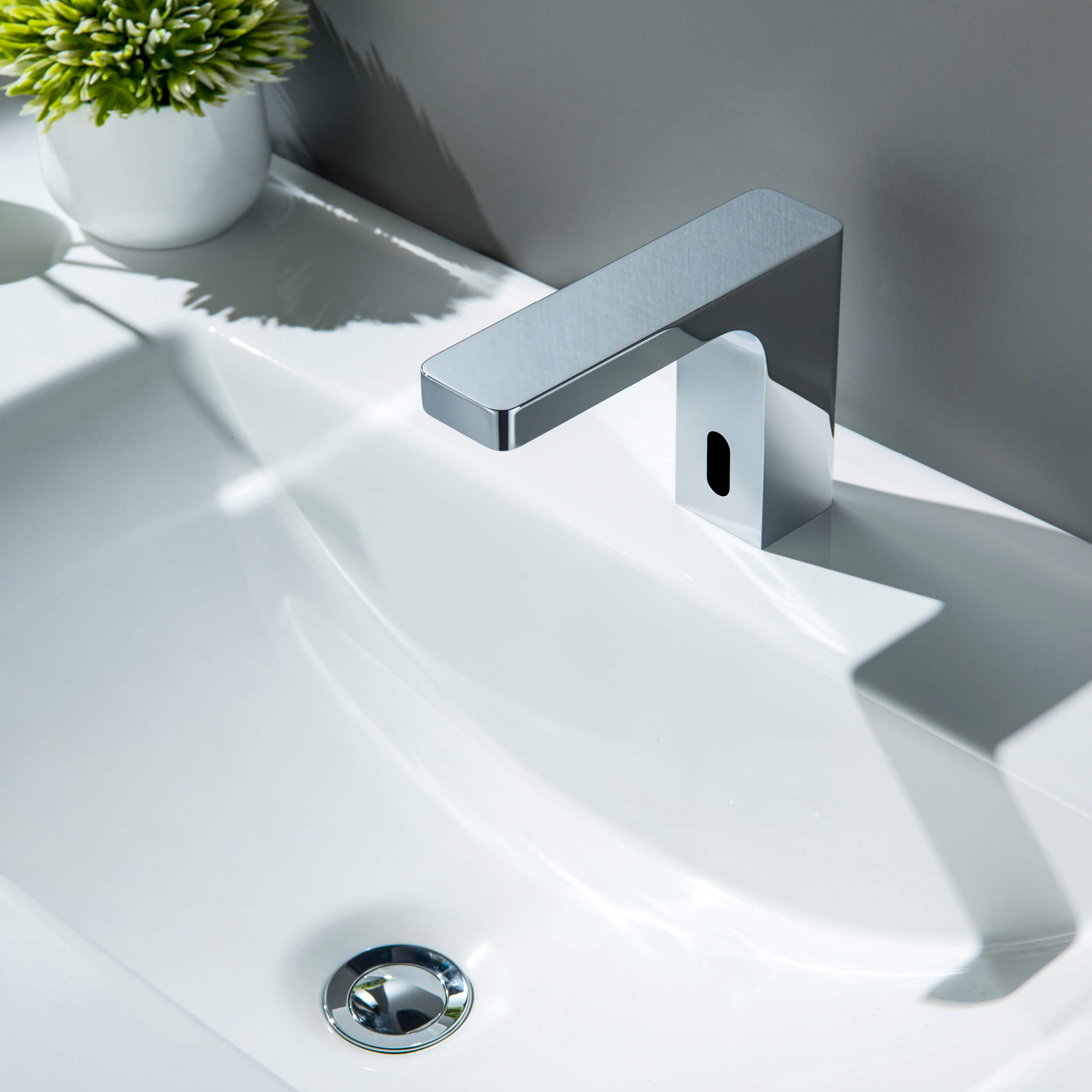 Fusion Touchless Bathroom Faucet with Pop-Up Drain — Plug-In or Battery Powered - CBF-1030