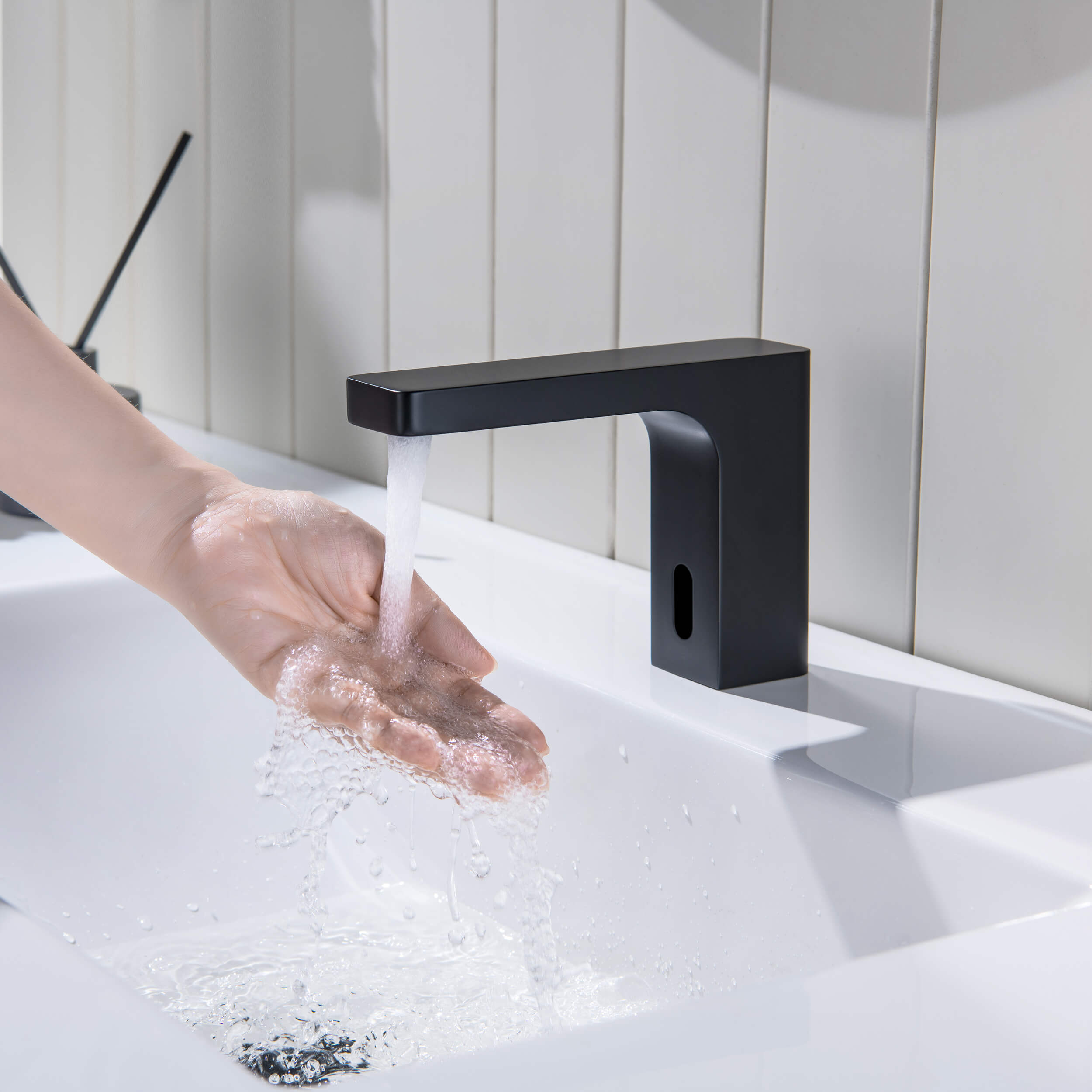 Fusion Touchless Bathroom Faucet with Pop-Up Drain — Plug-In or Battery Powered - CBF-1030