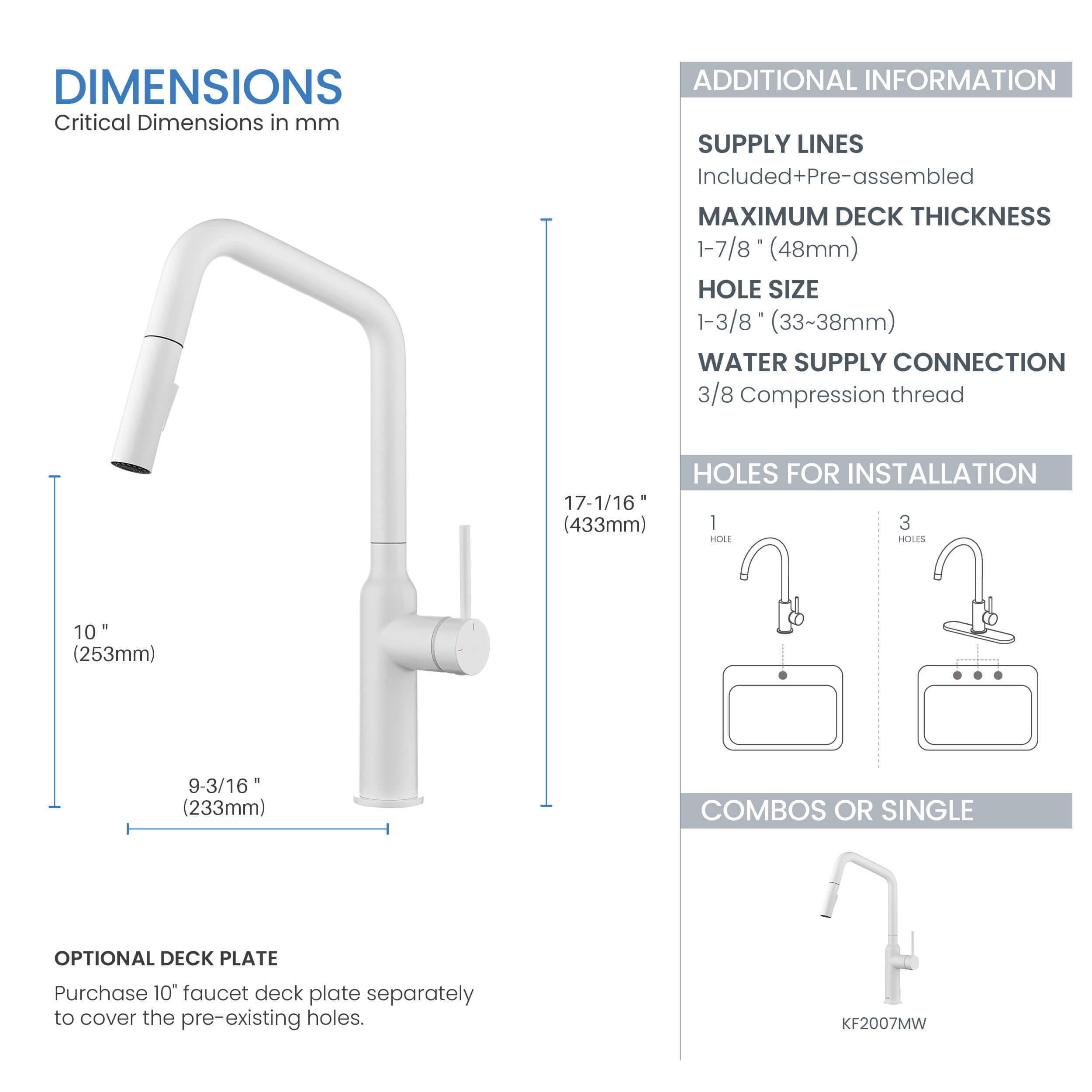 Tampa Single Handle Pull Down Kitchen Sink Faucet - CKF-2007