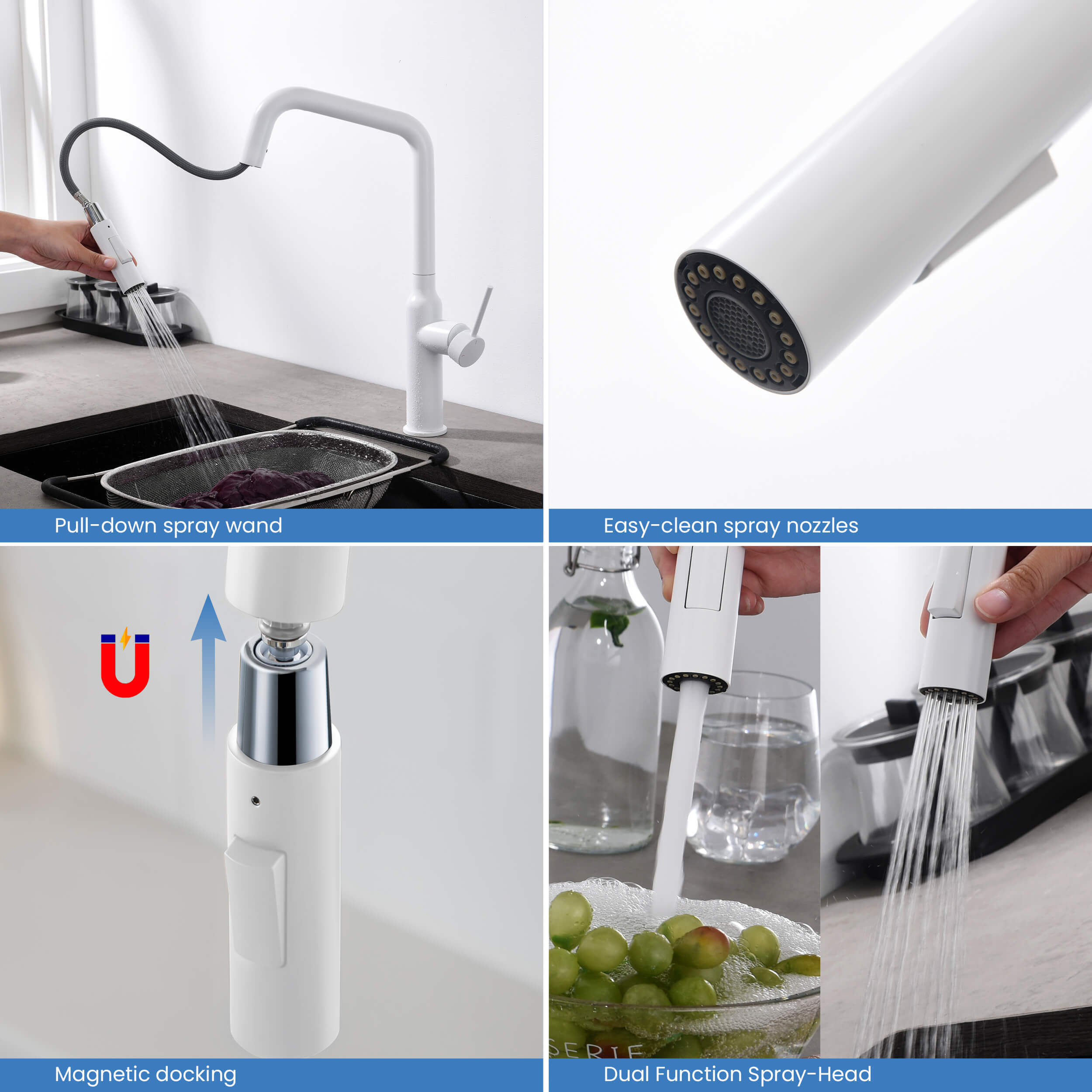 Tampa Single Handle Pull Down Kitchen Sink Faucet - CKF-2007
