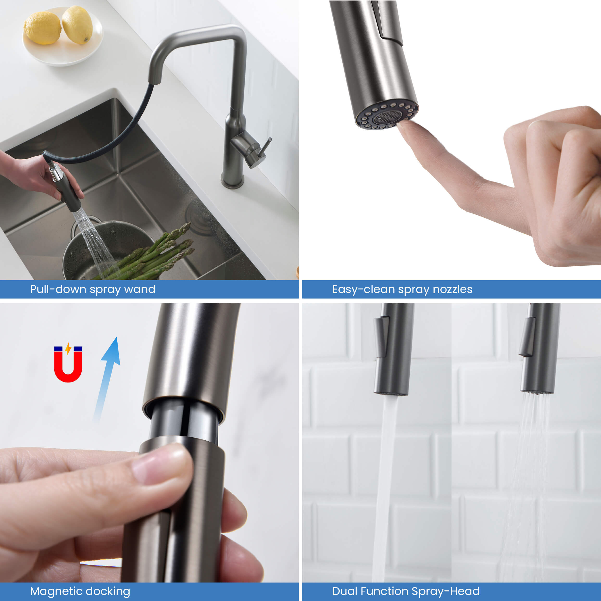 Tampa Single Handle Pull Down Kitchen Sink Faucet - CKF-2007