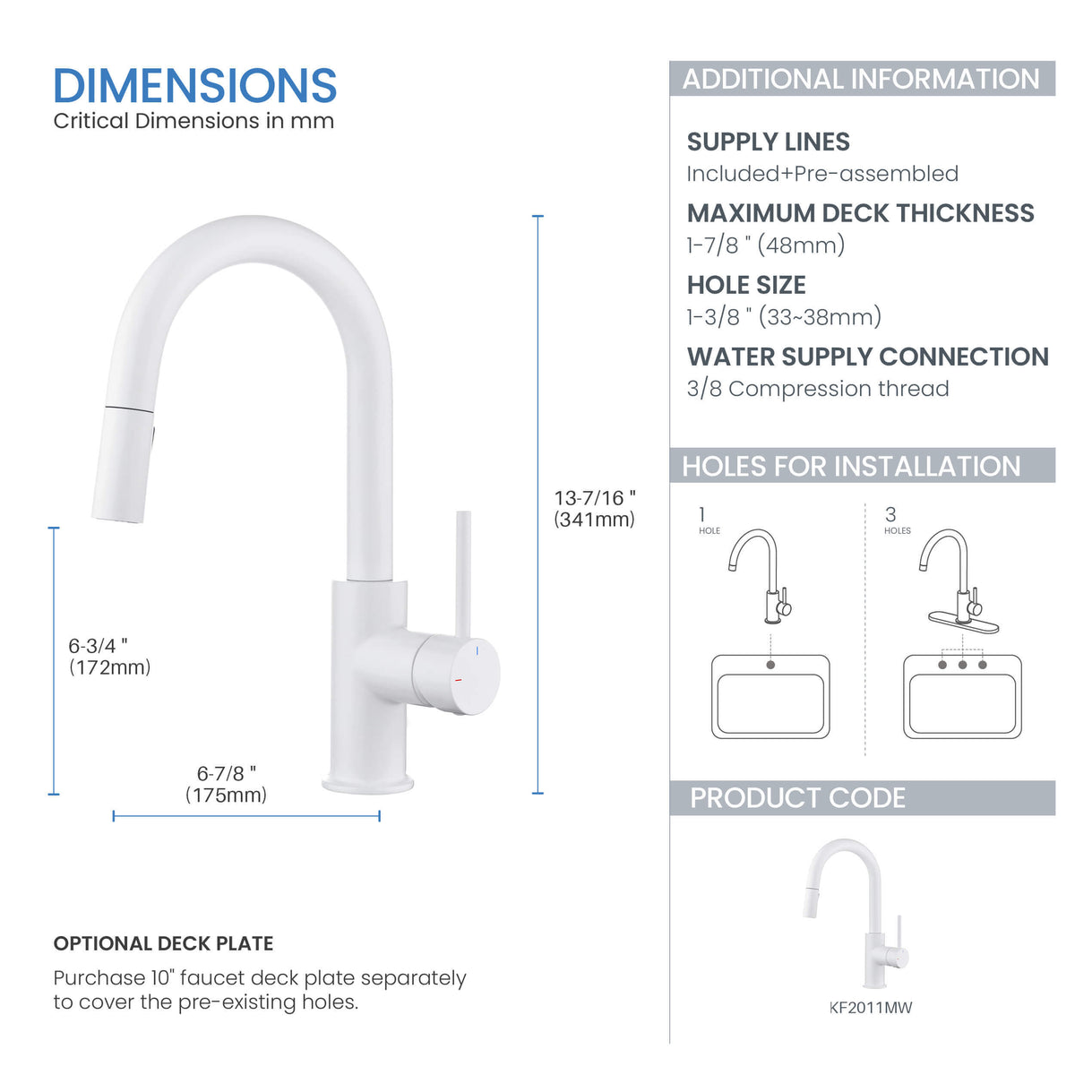 Halo Single Handle Pull Down Kitchen & Bar Sink Faucet - CKF-2011