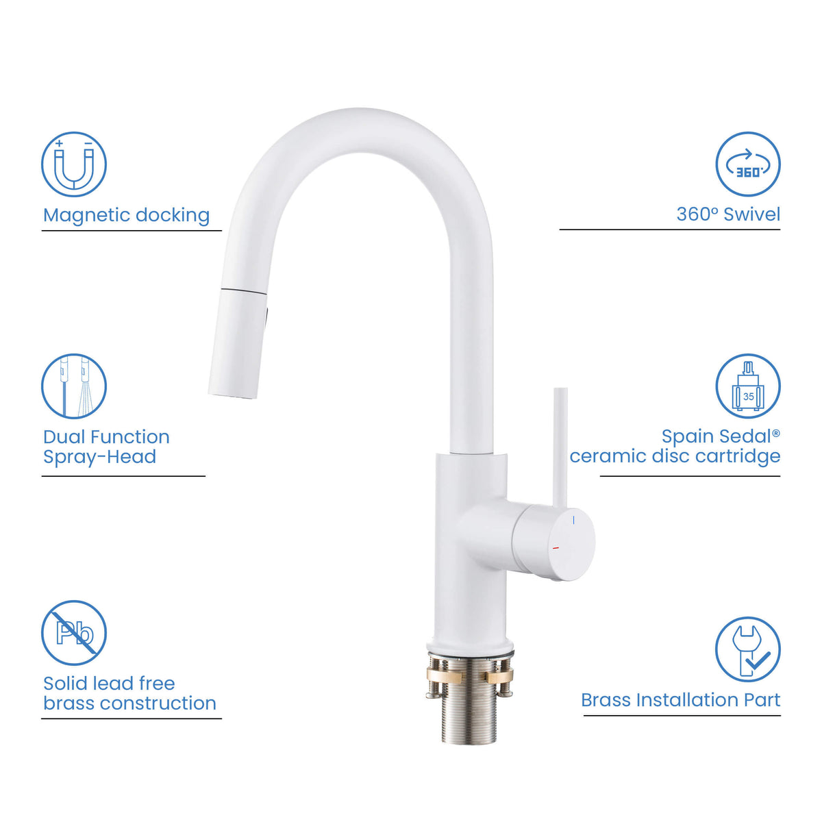 Halo Single Handle Pull Down Kitchen & Bar Sink Faucet - CKF-2011