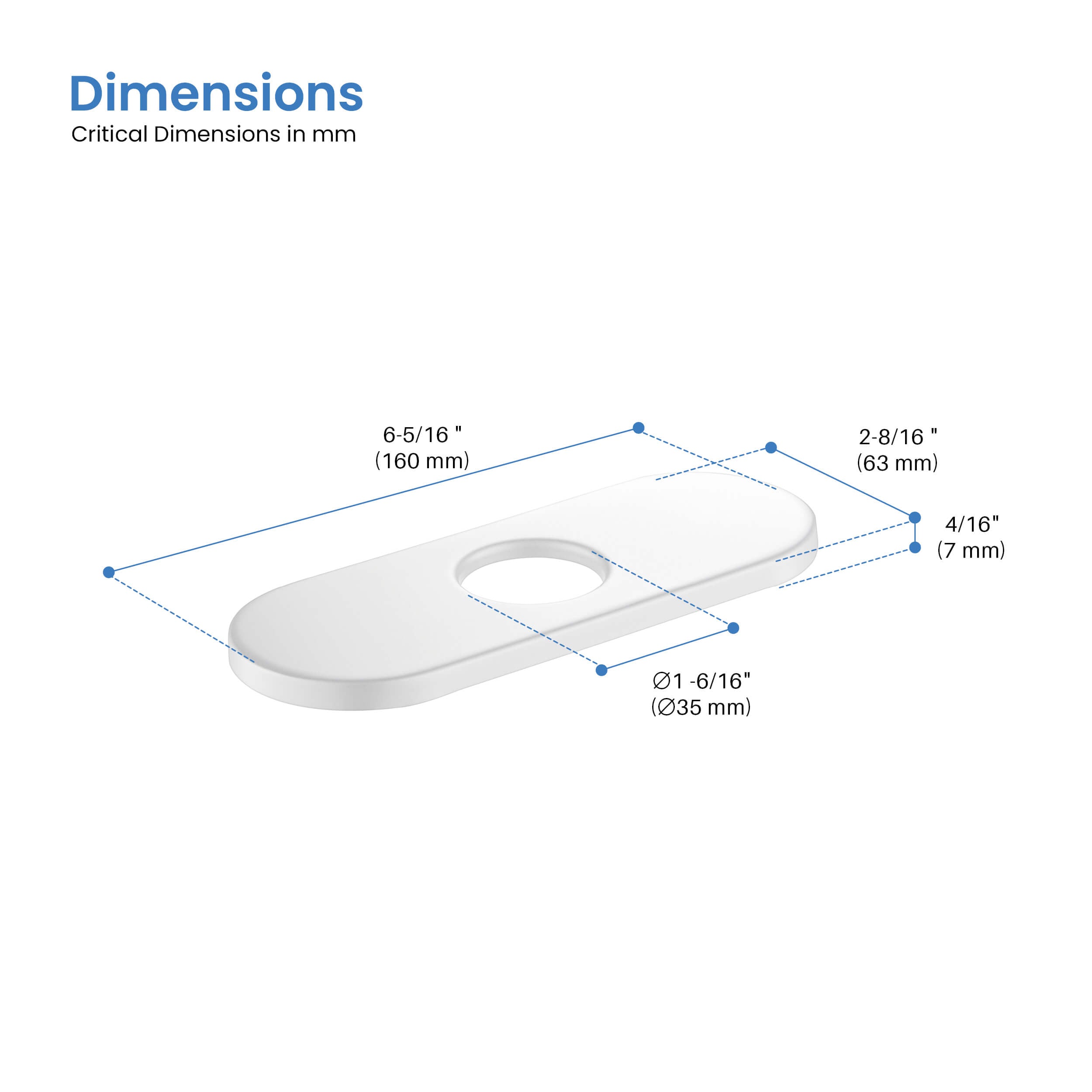 6 Inch Halo Bathroom Faucet Hole Cover - FC-100