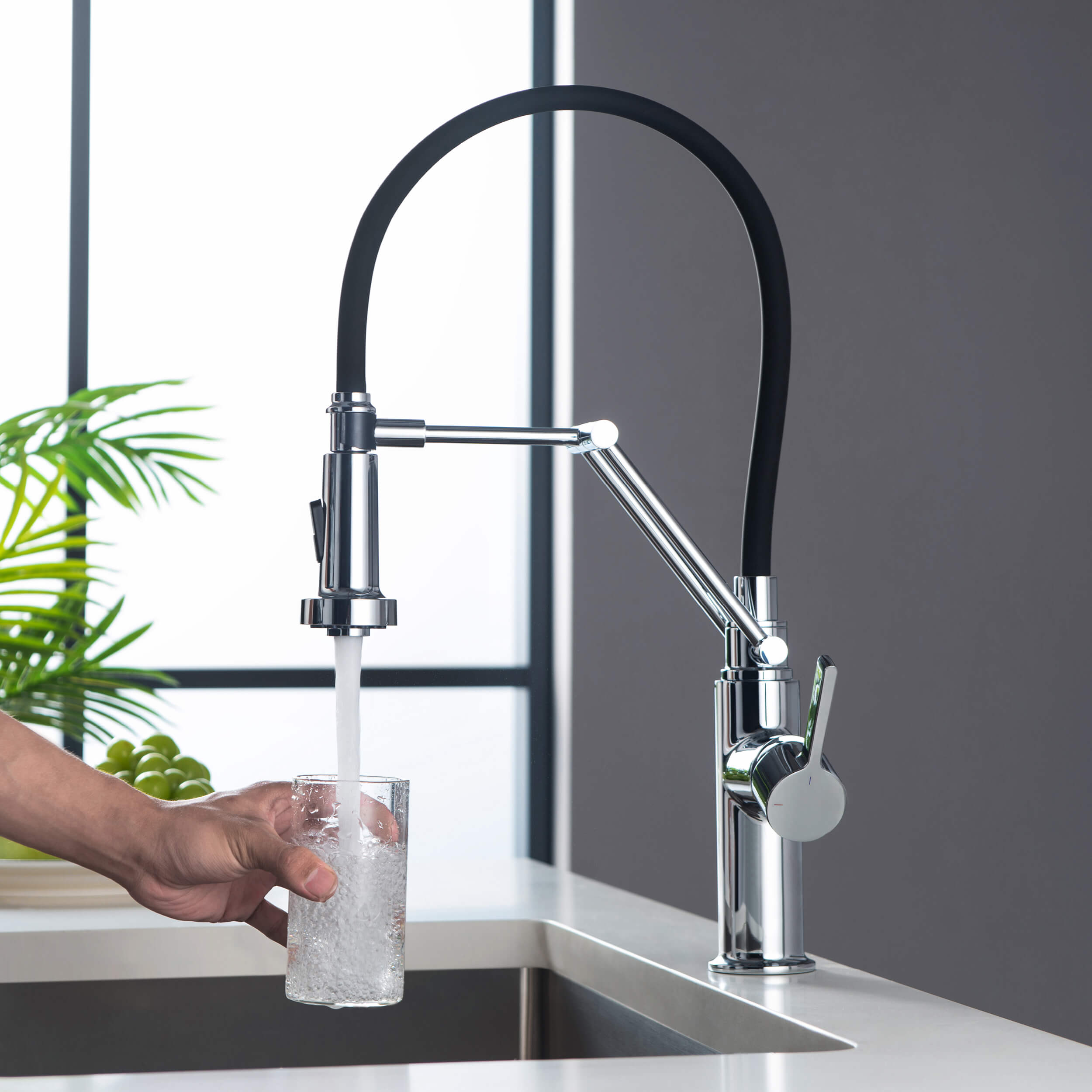 Vista Pro-Style Single Handle Pull Down Kitchen Faucet - CKF-2014
