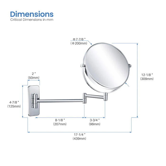 Wall Mount Magnifying Makeup Mirror - CMM-100