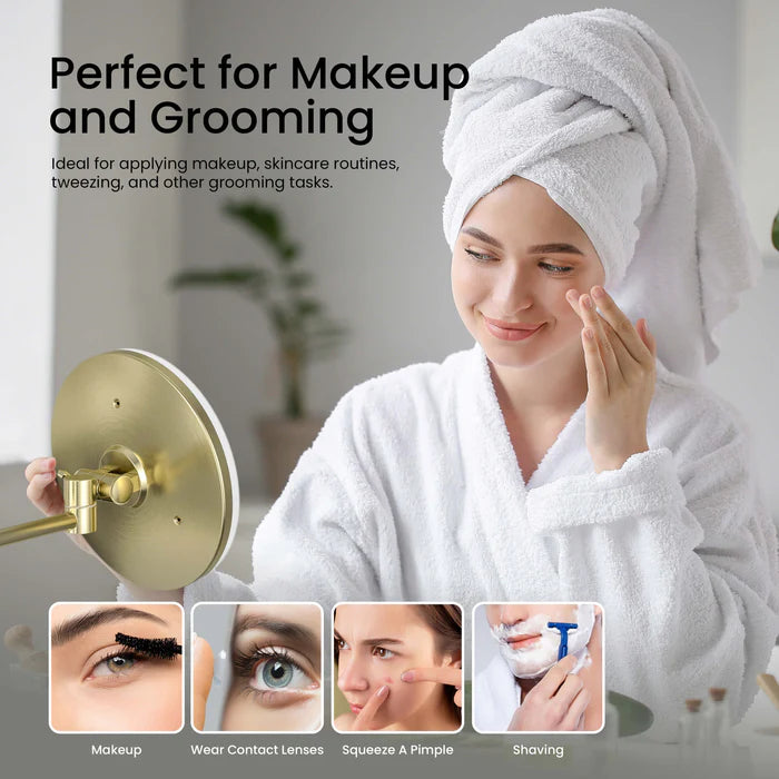 Halo LED Wall Mount One Side 5x Magnifying Makeup Mirror CMM-102