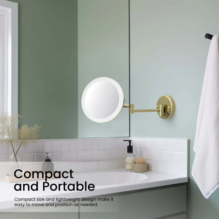 Halo LED Wall Mount One Side 5x Magnifying Makeup Mirror CMM-102