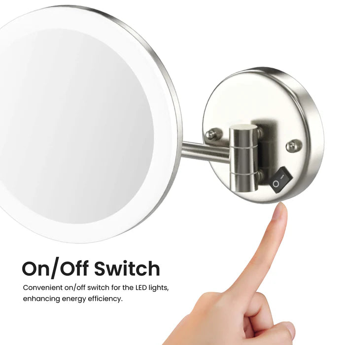 Halo LED Wall Mount One Side 5x Magnifying Makeup Mirror CMM-102