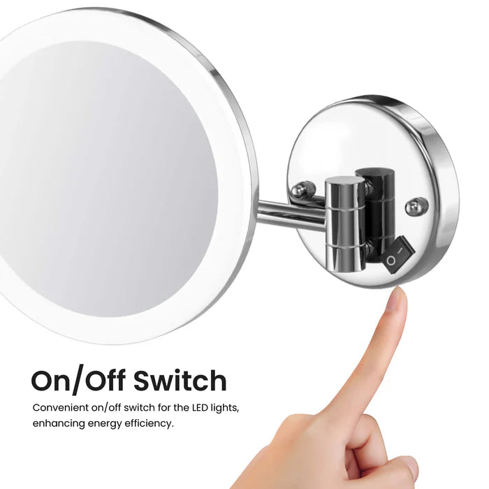 Halo LED Wall Mount One Side 5x Magnifying Makeup Mirror CMM-102
