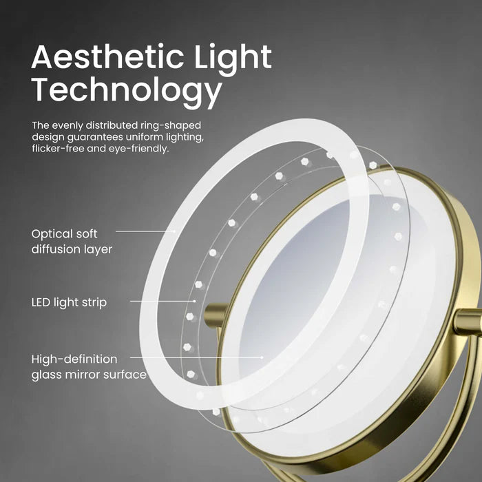Halo LED Free Standing Magnifying Makeup Mirror - CMM-104