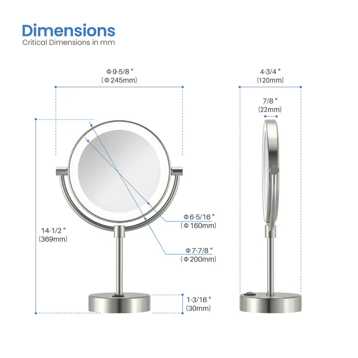 Halo LED Free Standing Magnifying Makeup Mirror - CMM-104