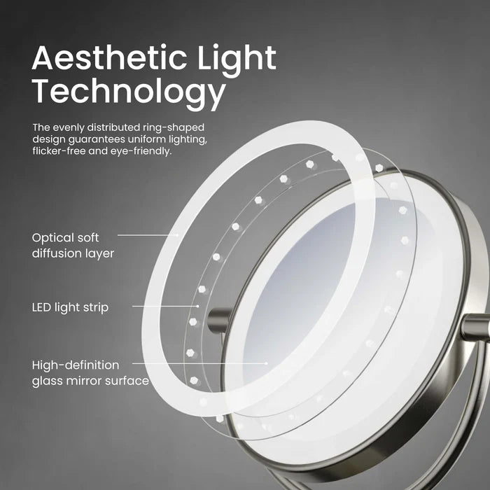 Halo LED Free Standing Magnifying Makeup Mirror - CMM-104