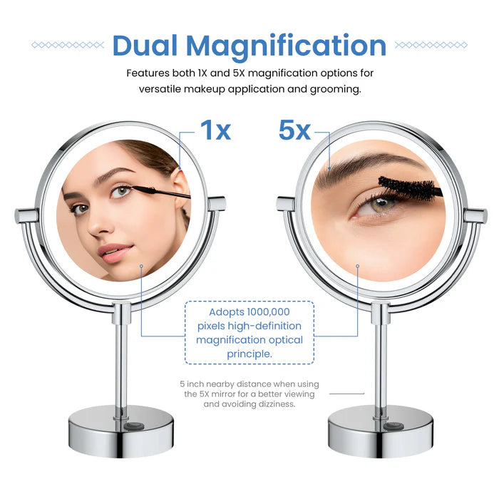 Halo LED Free Standing Magnifying Makeup Mirror - CMM-104