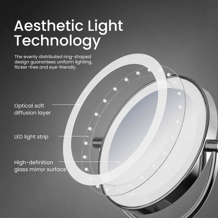 Halo LED Free Standing Magnifying Makeup Mirror - CMM-104