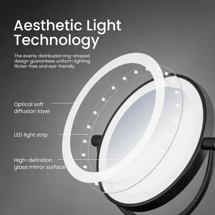 Halo LED Free Standing Magnifying Makeup Mirror - CMM-104