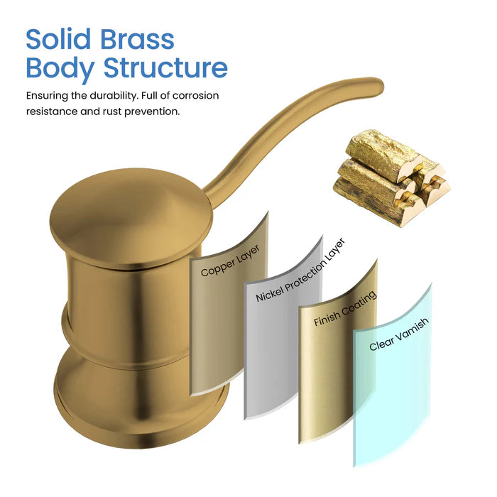 Kitchen Lead Free Solid Brass Construction Soap Dispenser - SD-101