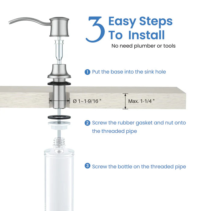 Kitchen Lead Free Solid Brass Construction Soap Dispenser - SD-101