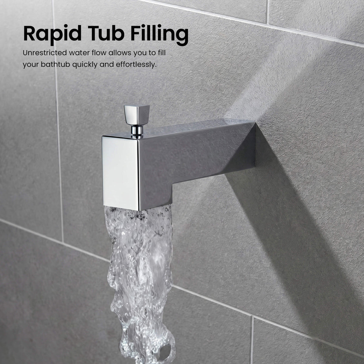 Quadra Single Function Pressure Balanced Complete Shower Faucet Set with Tub Spout - CSF-4018