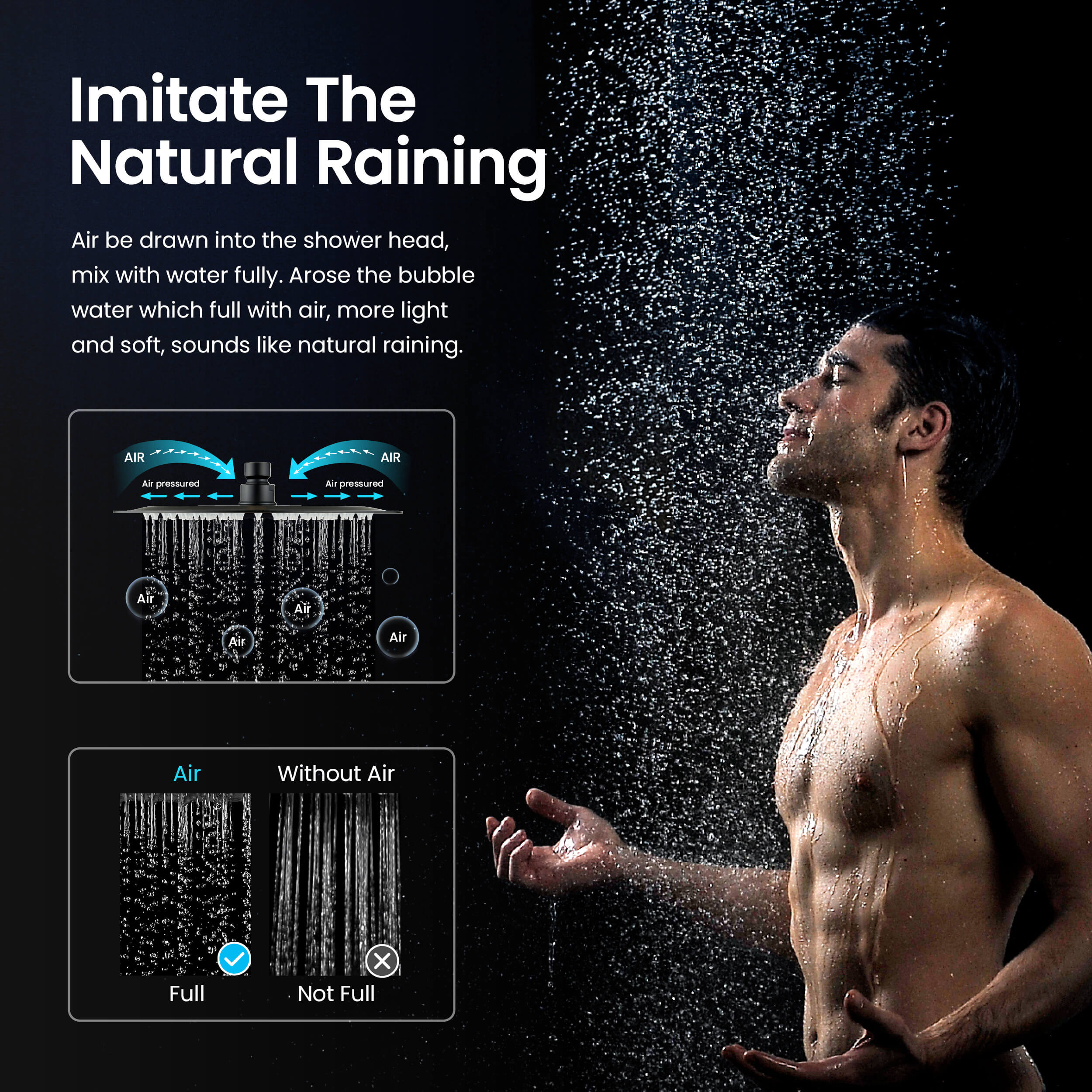 Halo 10" Metal Rain Shower Head 2mm Ultra Thin Profile  - RS100