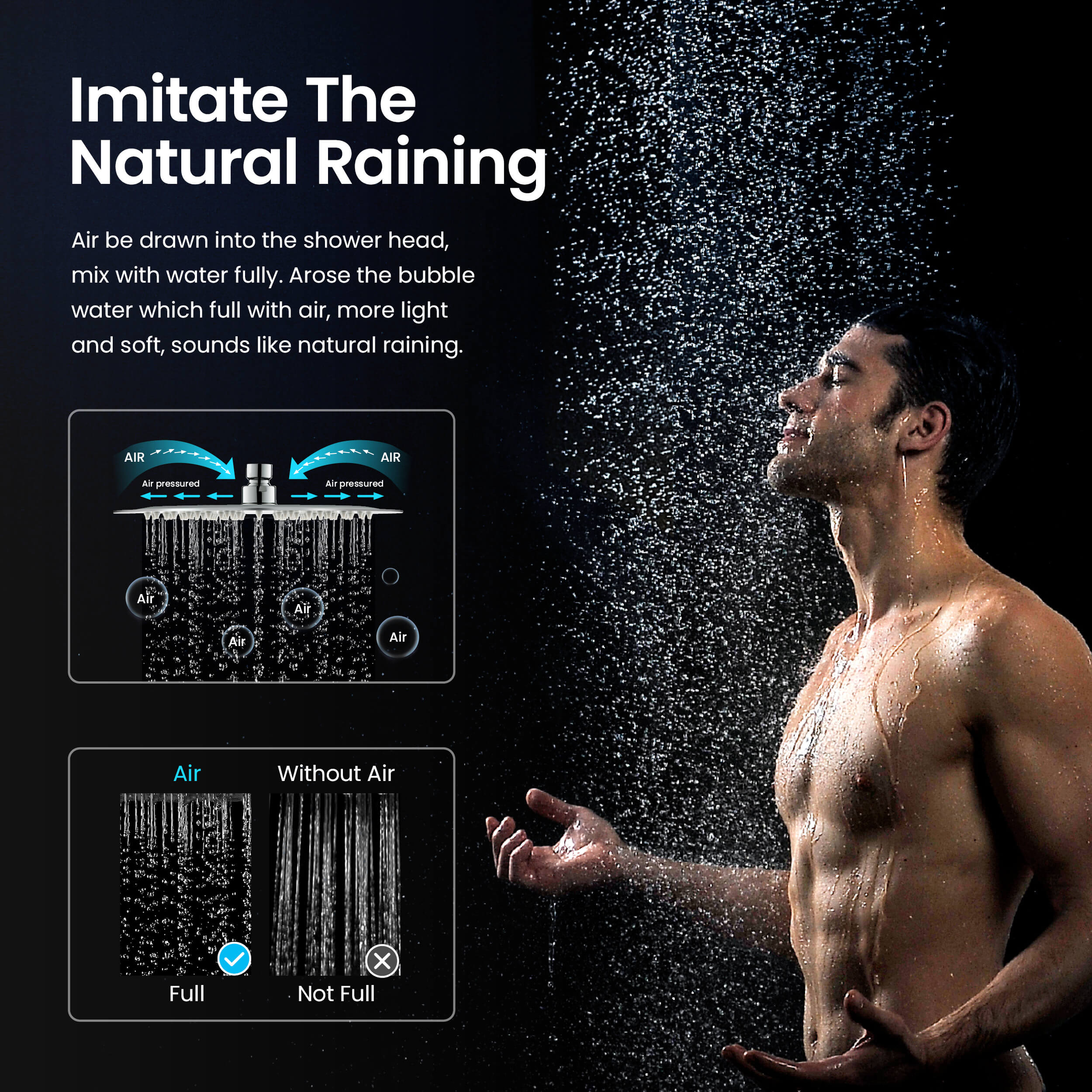 Halo 12" Metal Rain Shower Head 2mm Ultra Thin Profile  - RS102