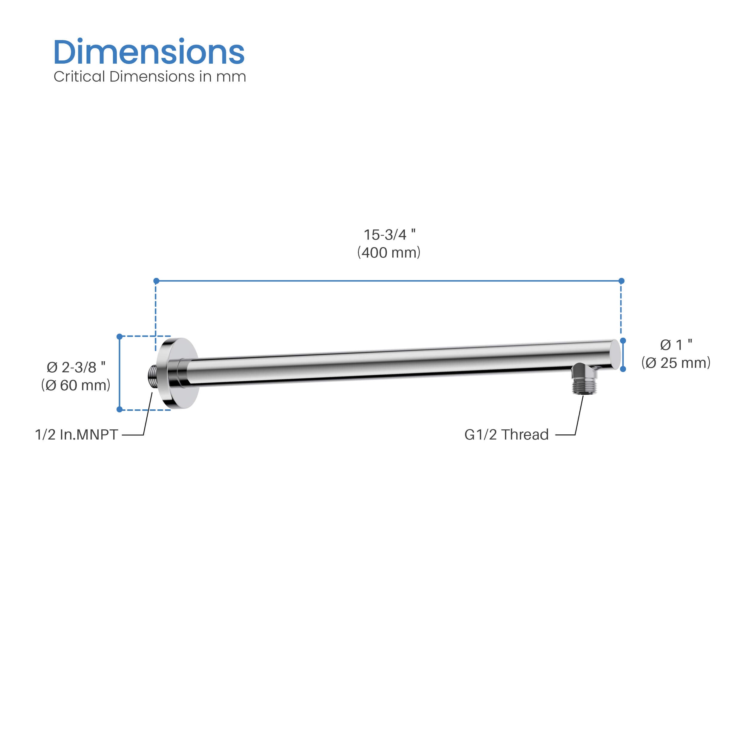 Halo 16" Wall Mounted Shower Arm - SA1600
