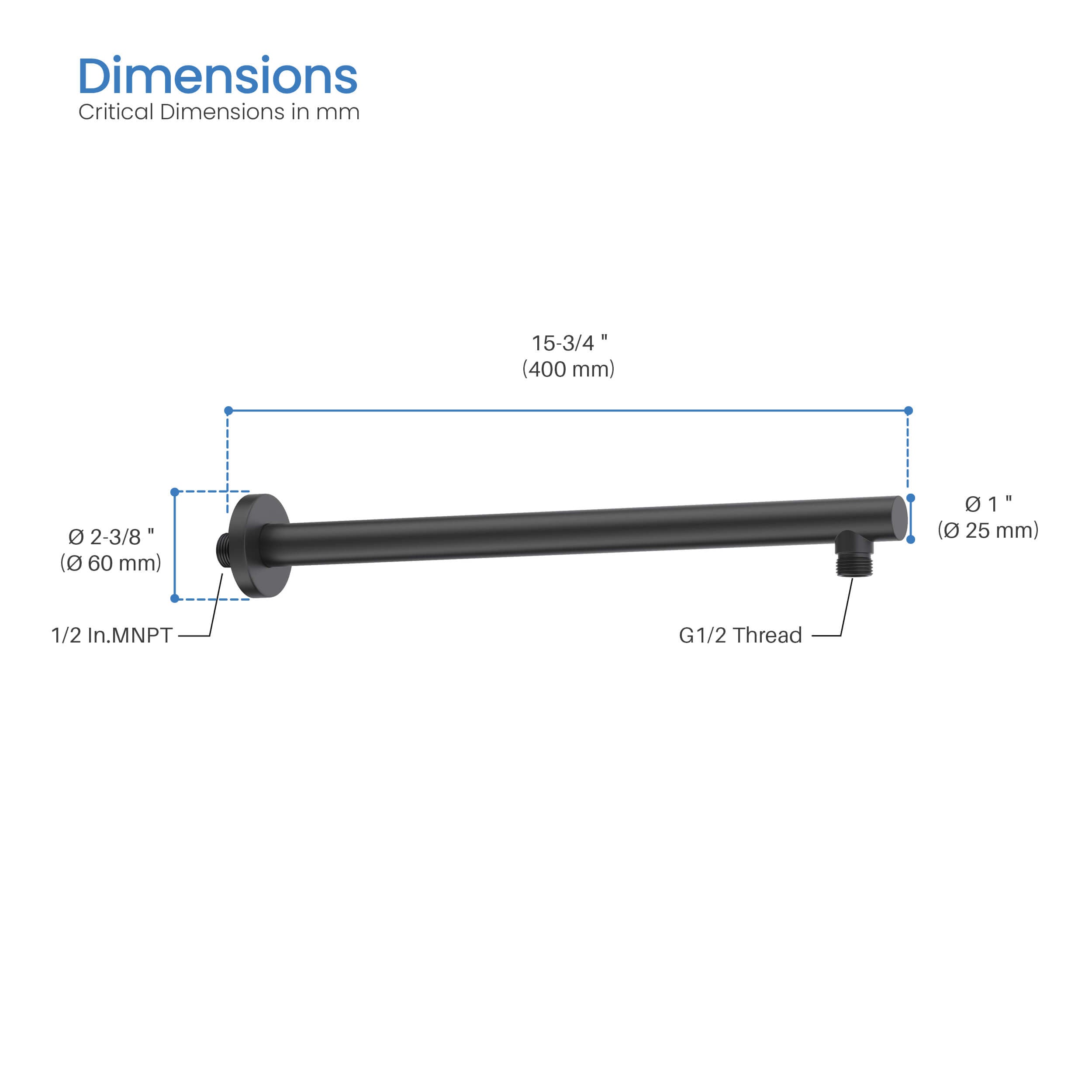 Halo 16" Wall Mounted Shower Arm - SA1600