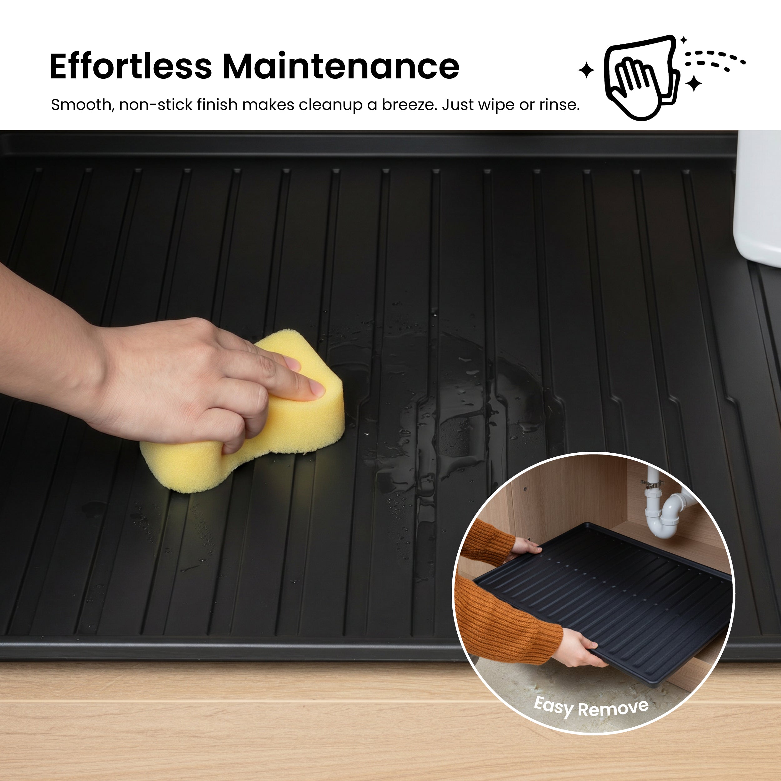 Premium Waterproof Under Sink Mat – 28" × 22"