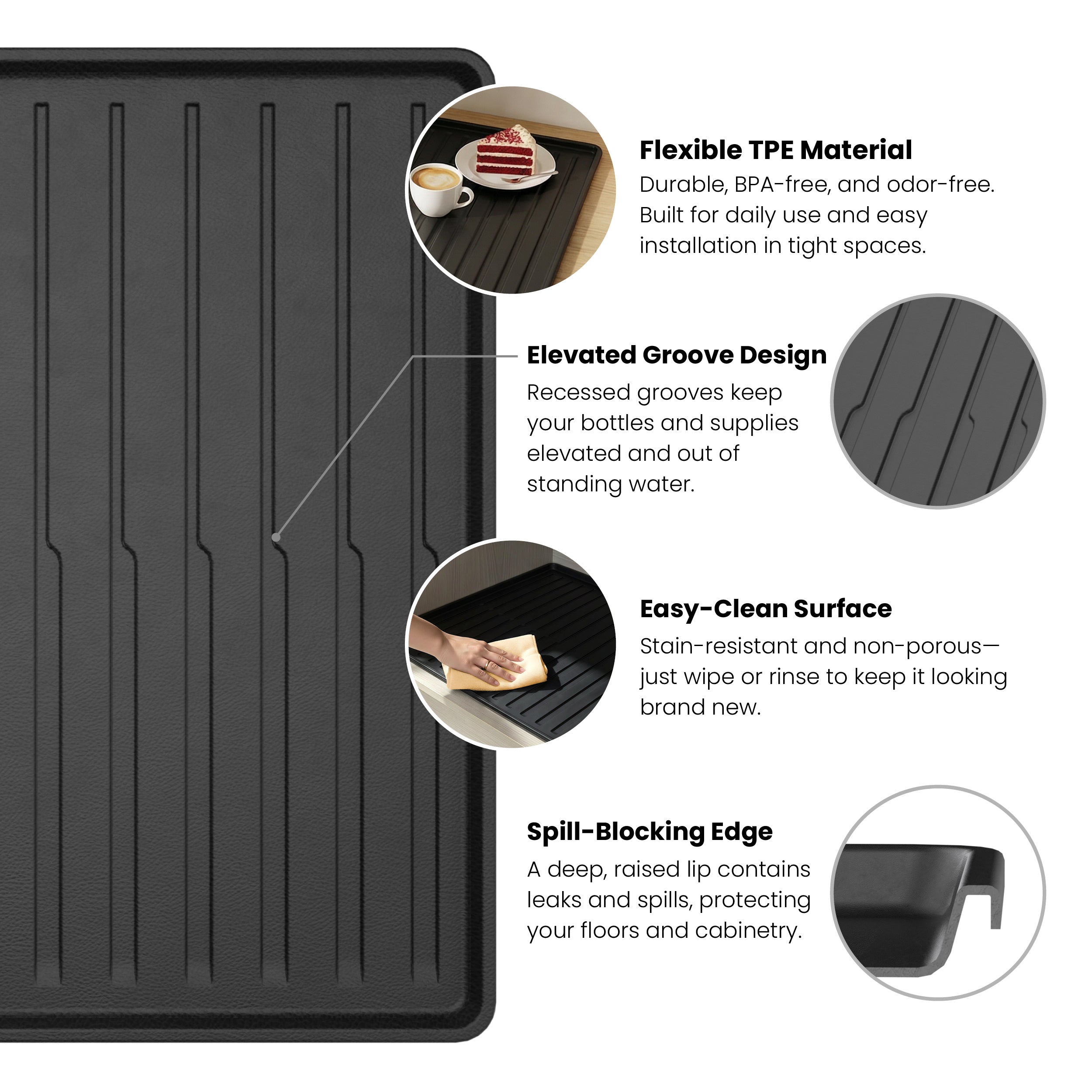 Premium Waterproof Under Sink Mat – 28" × 22"